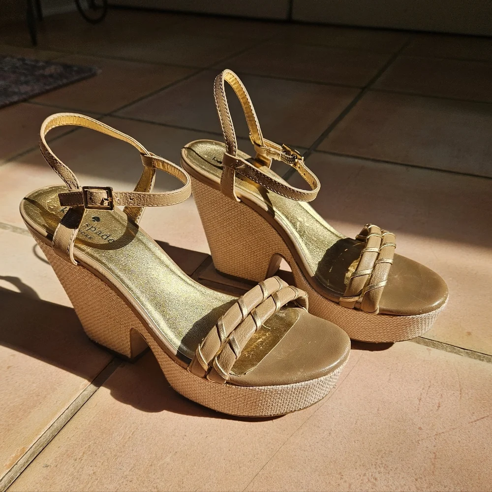 Kate Spade Raffia Platform Sandals